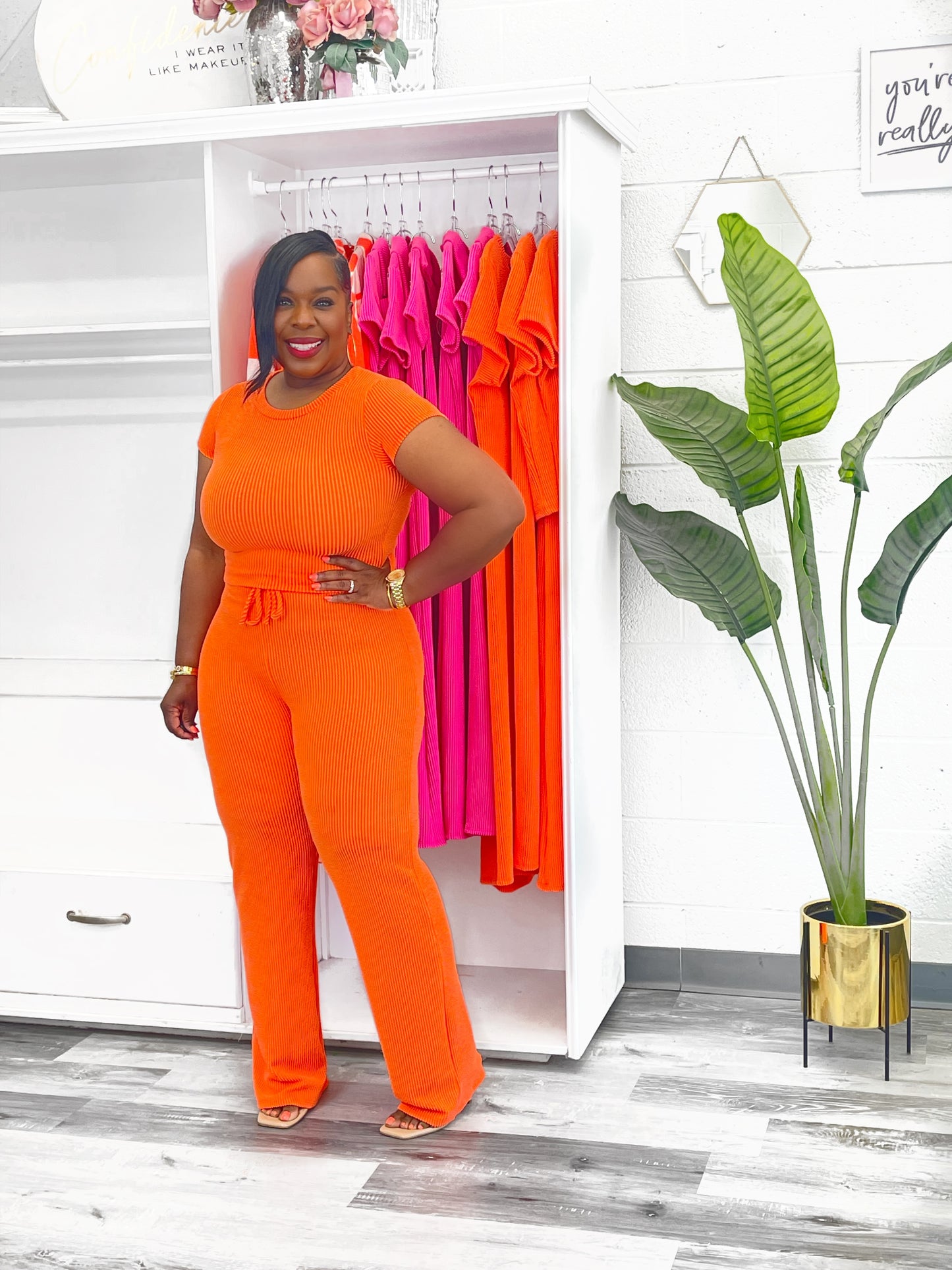 Round Neck Ribbed Set