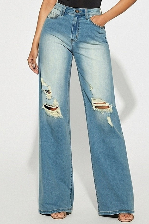 High Rise Ripped Jeans