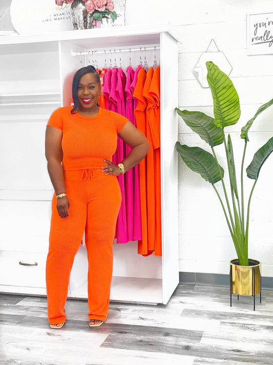Round Neck Ribbed Set