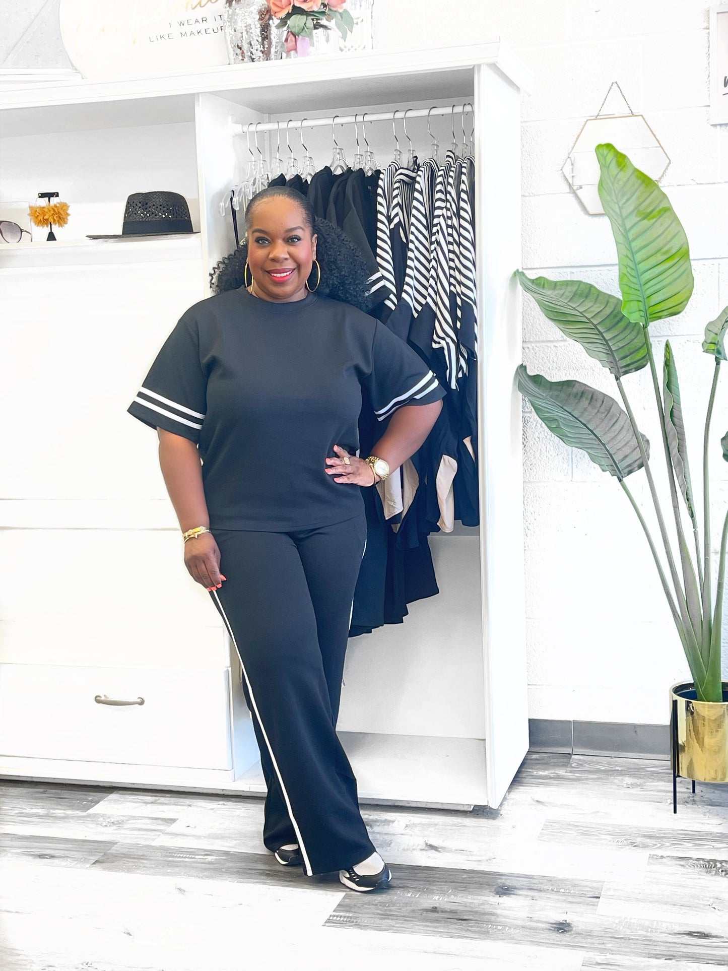 Black & White Stripe Scuba Set