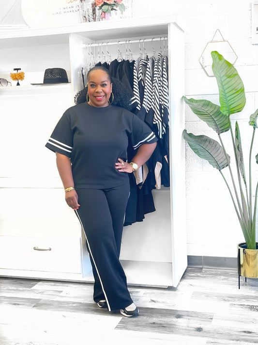 Black & White Stripe Scuba Set