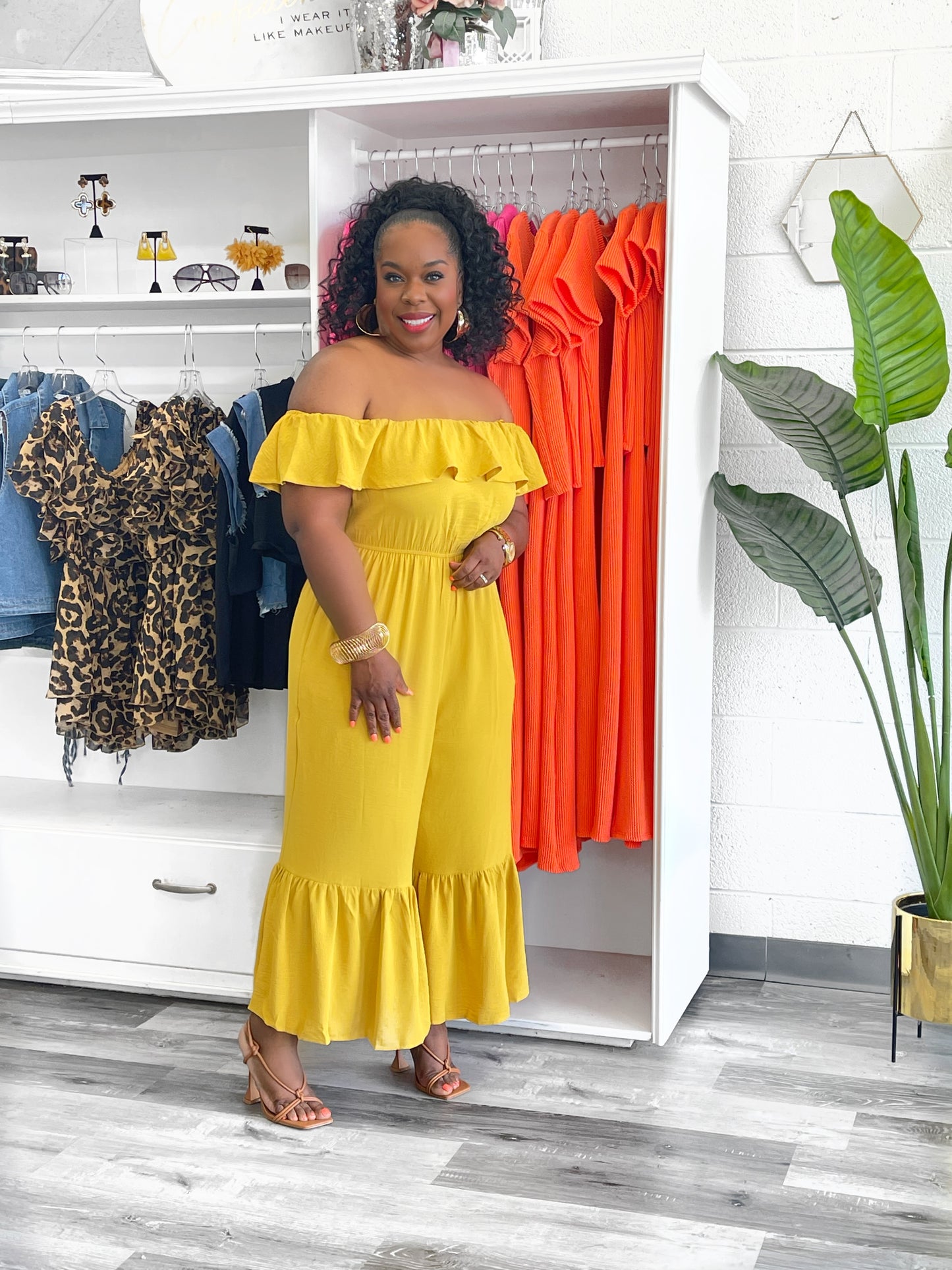 Ruffle Off The Shoulder Jumpsuit