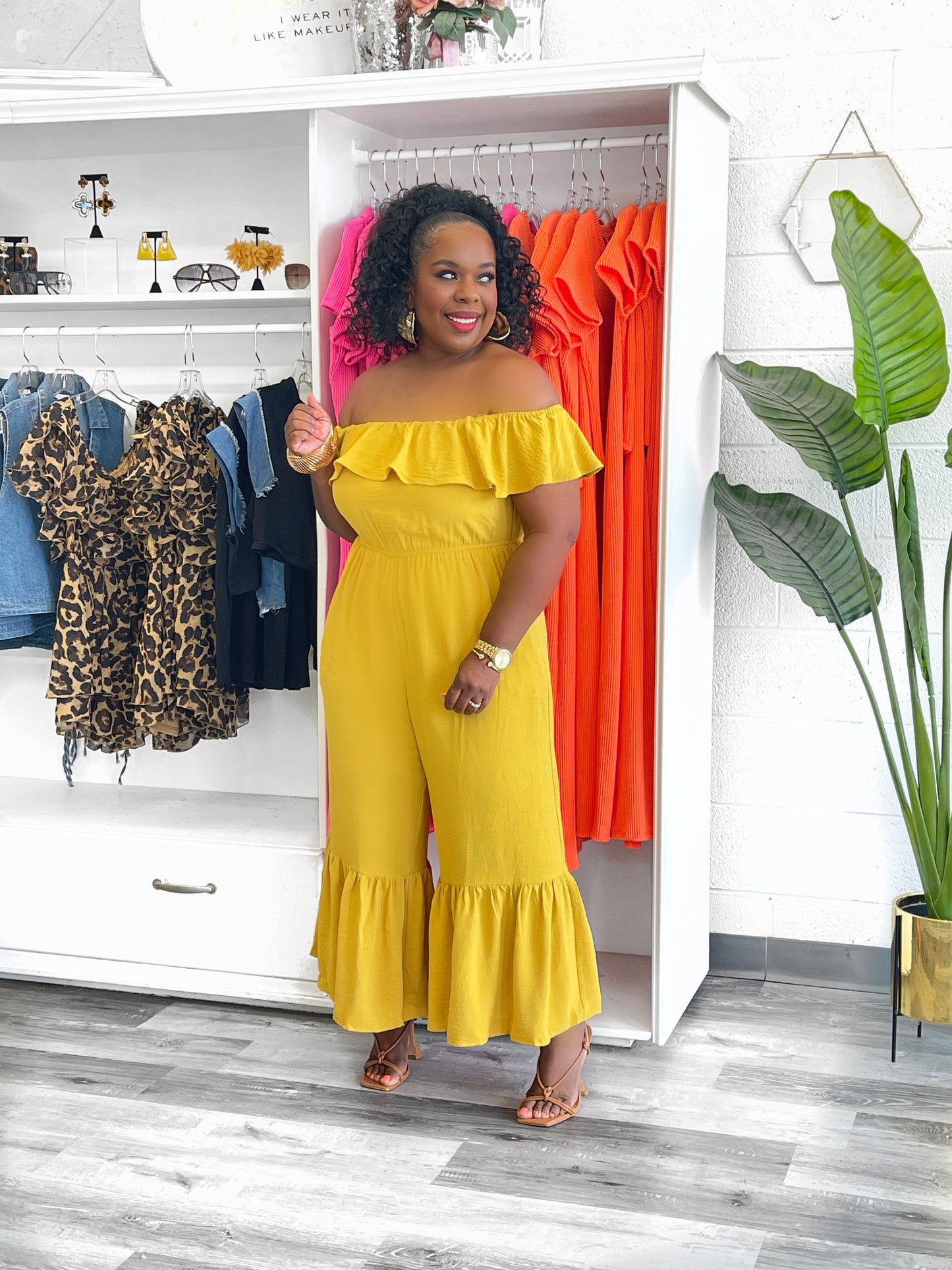 Ruffle Off The Shoulder Jumpsuit