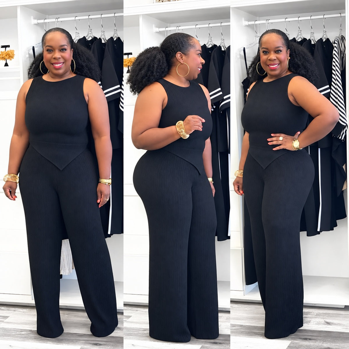 Asymmetrical Wide Leg Set