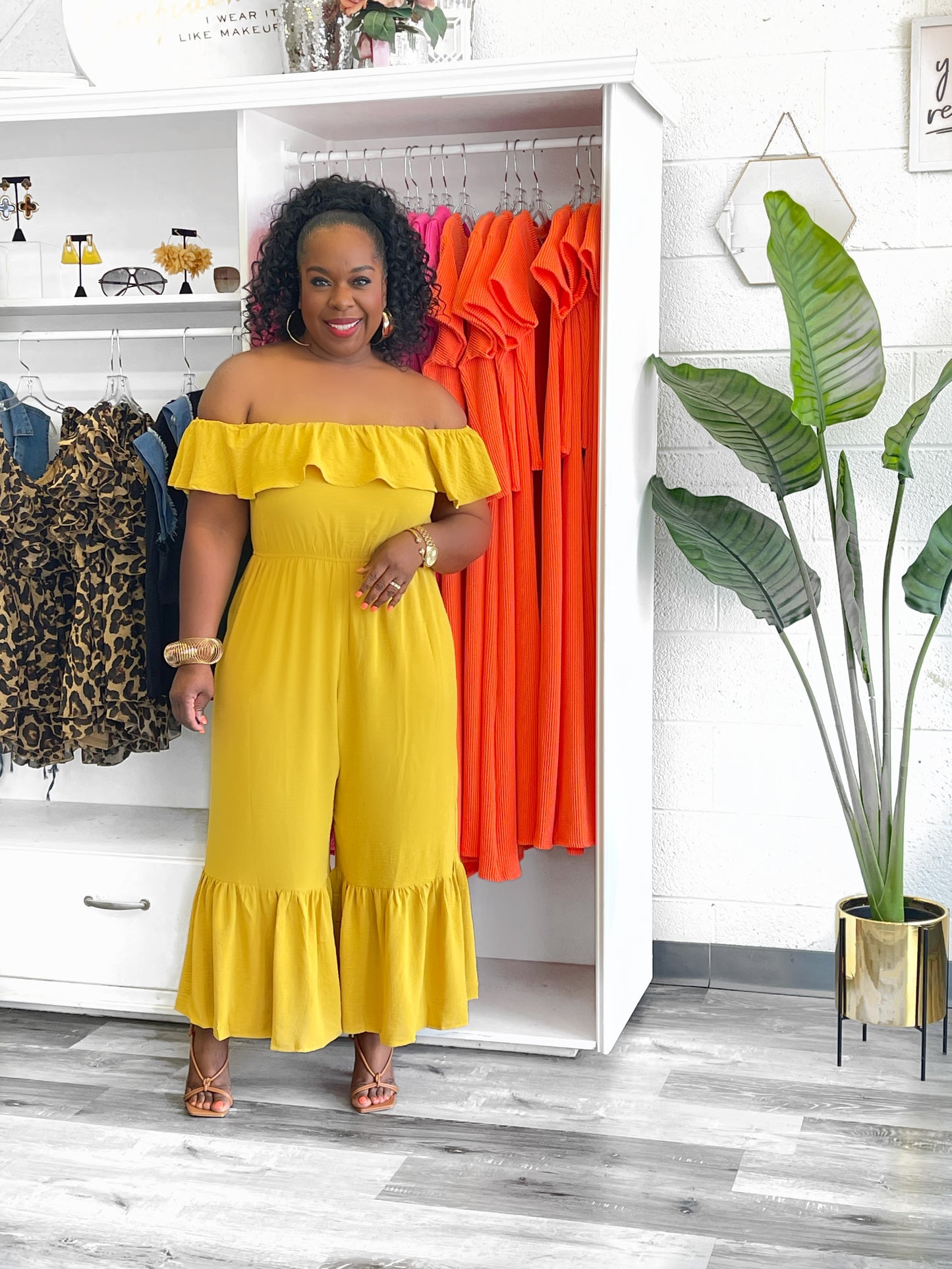 Ruffle Off The Shoulder Jumpsuit
