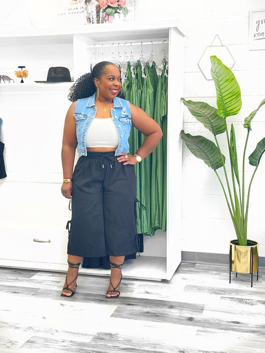 Ruched Wide Leg Gauchos