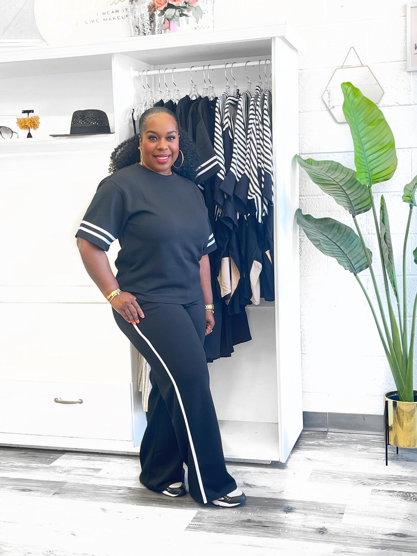 Black & White Stripe Scuba Set
