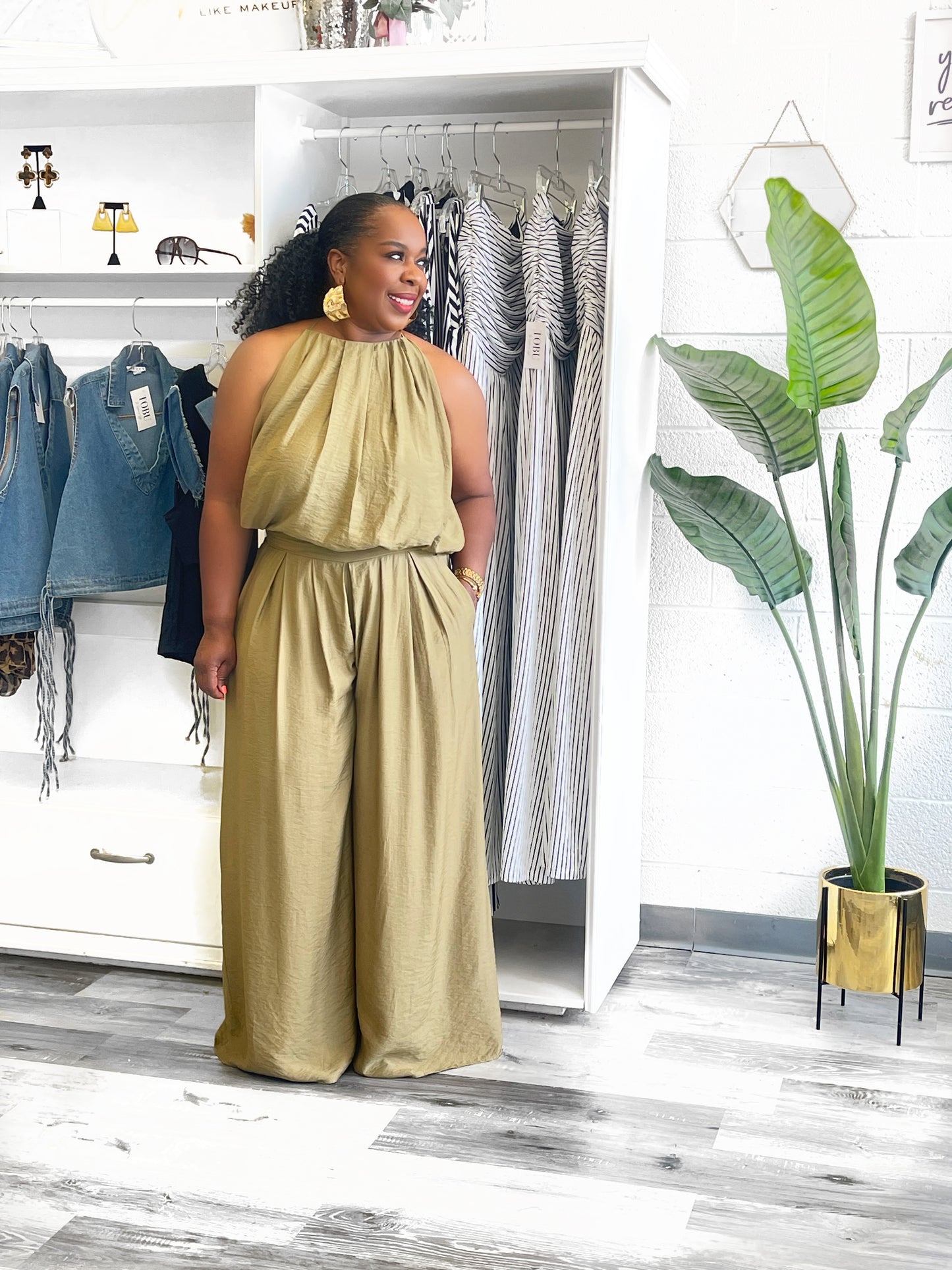 Loose Fitted, Flowy Wide Leg Two-Piece Set