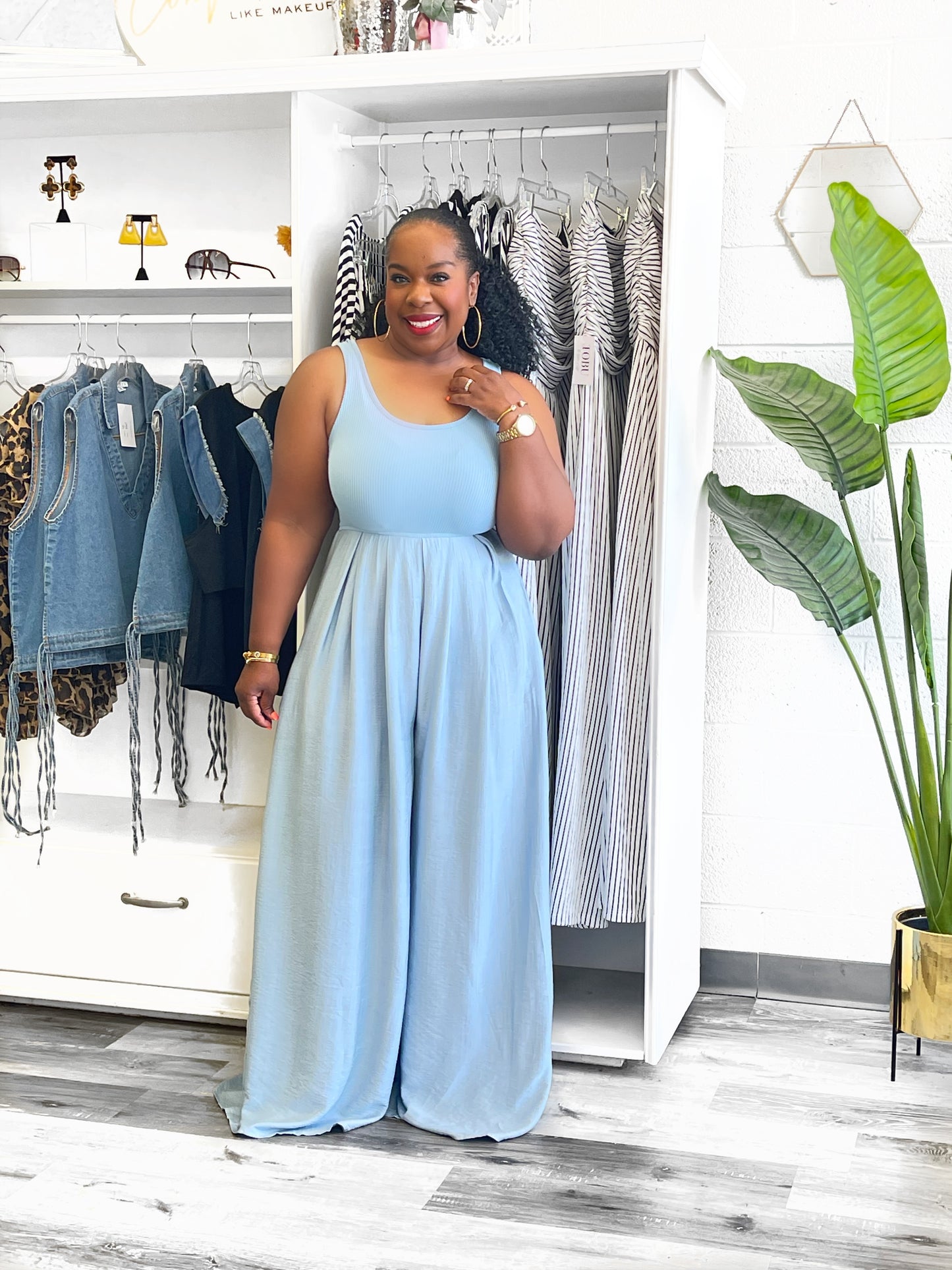 Skies Are Blue Tank Top Jumpsuit