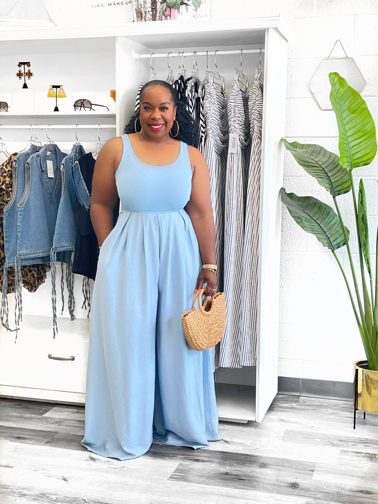 Skies Are Blue Tank Top Jumpsuit