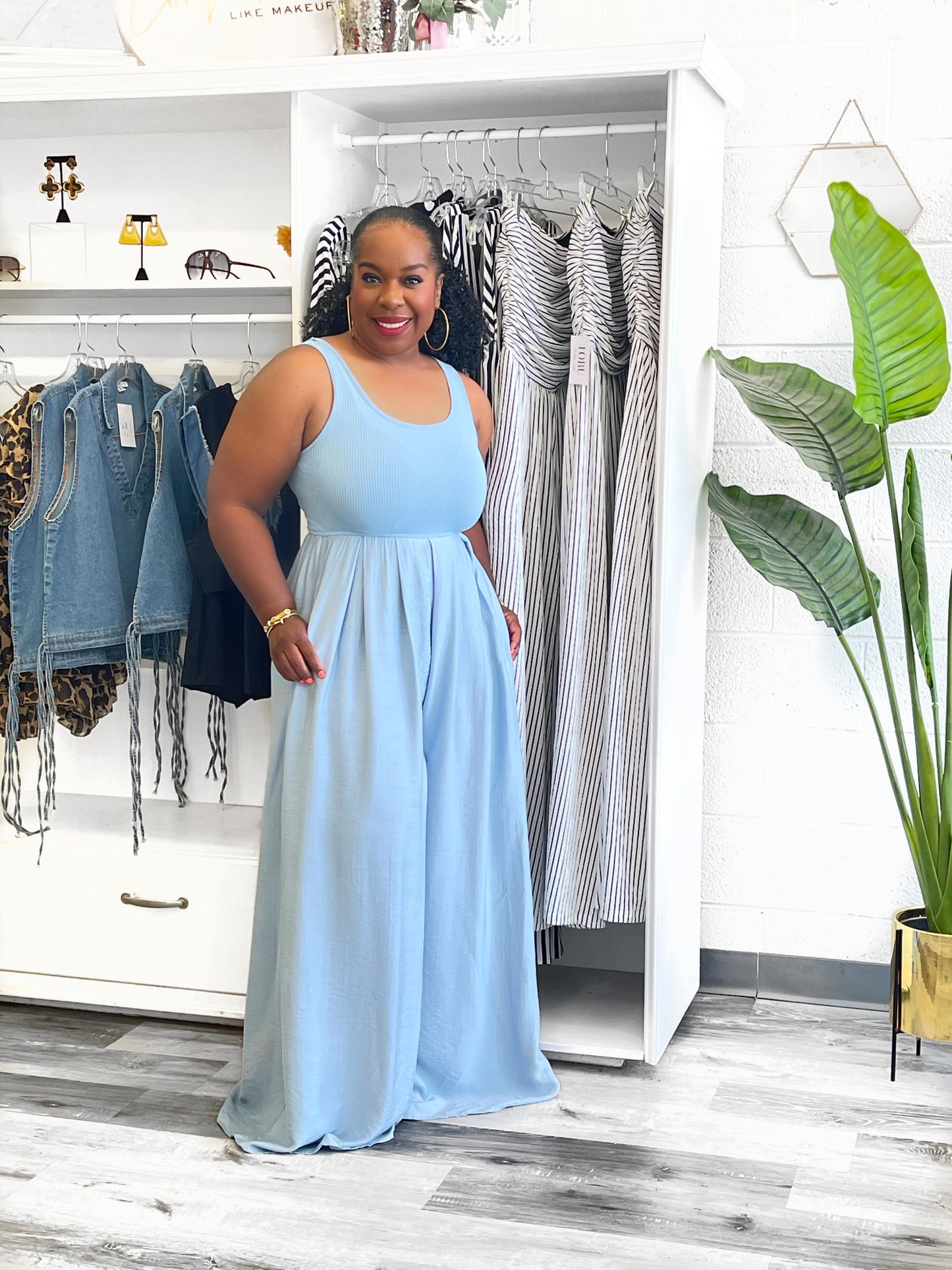 Skies Are Blue Tank Top Jumpsuit