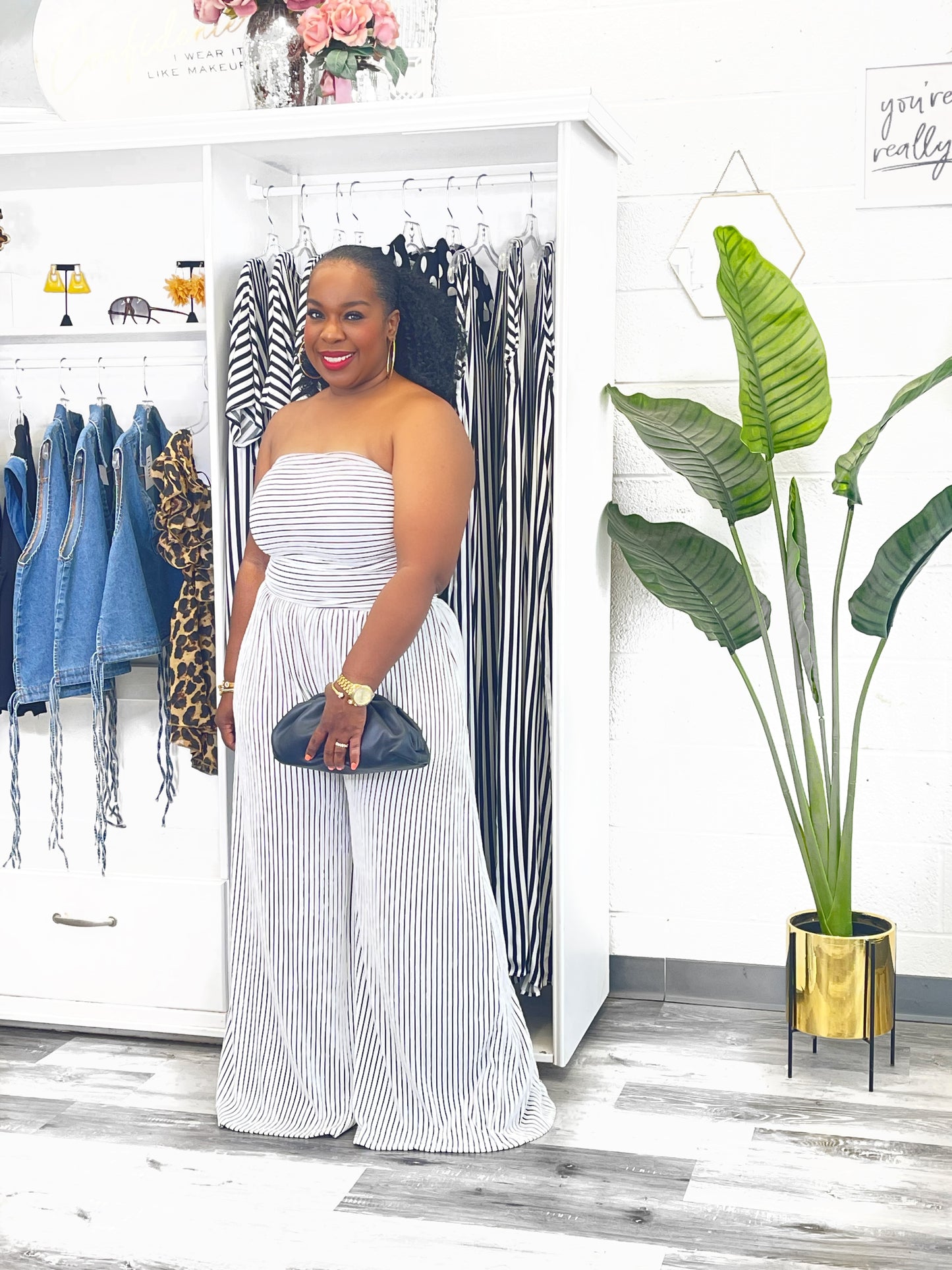 Striped Tube Jumpsuit
