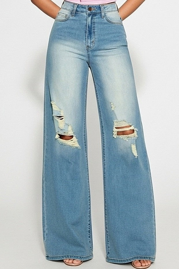 High Rise Ripped Jeans