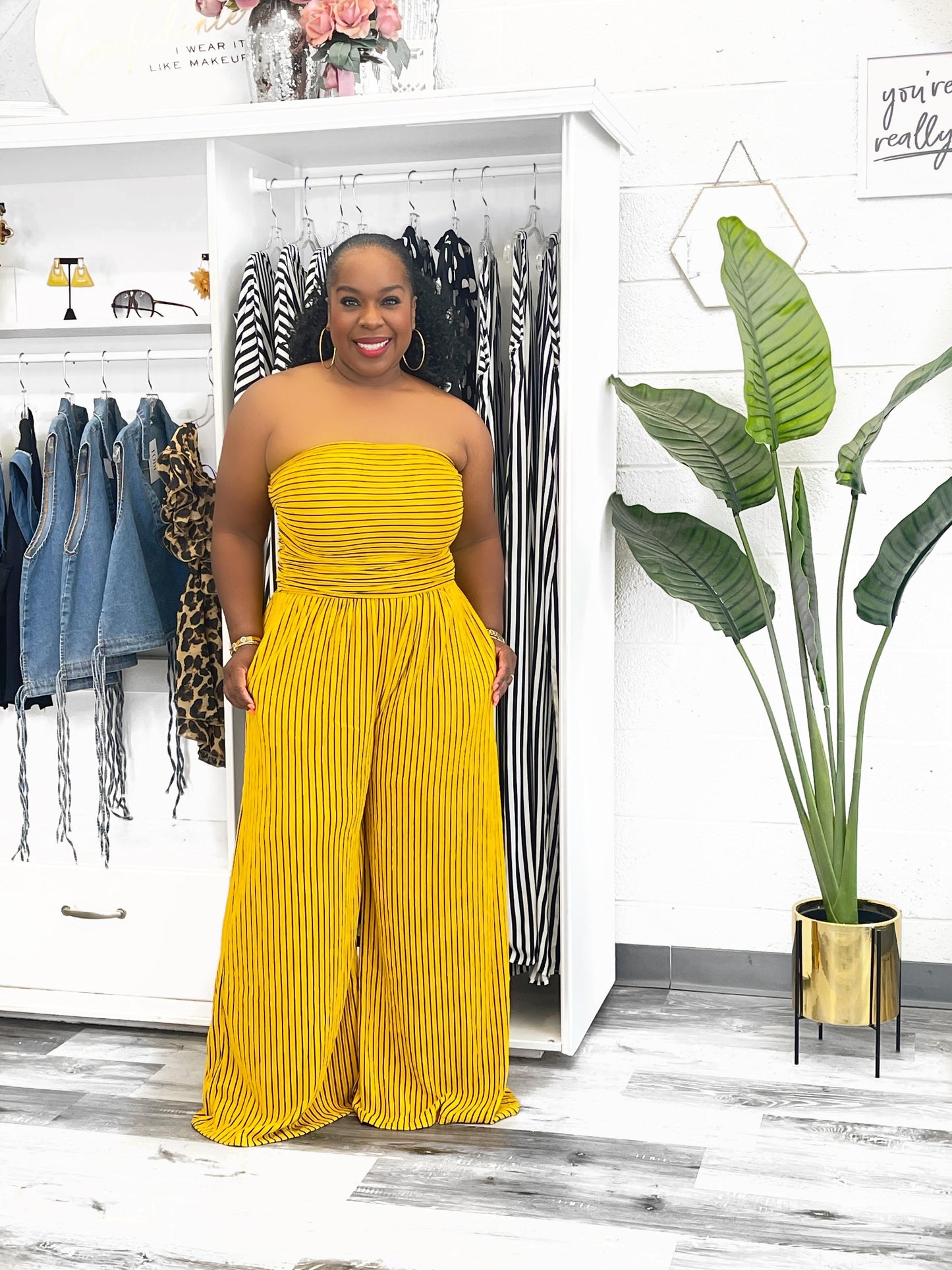 Striped Tube Jumpsuit